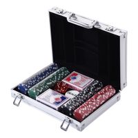 homcom set poker profesional 200 fichas maletin casino 5 dados 2 barajas cartas ficha crupier 295x205x65 cm   aosom espana