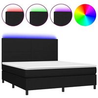 cama tapizada 203x180x128 cm tejido - negro