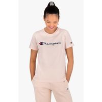 champion tops y camisetas t-shirt logo rosa 114472 para mujer
