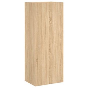Mueble Tv De Pared Madera Ingeniería Roble Sonoma 40,5x30x102cm Vidaxl