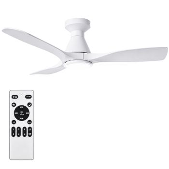 Lalumiia Ventilador de Techo con Luz y Mando a Distancia, 42IN 106cm Ventilador de Techo Ultraplano para Techos Bajos, Motor DC Silencioso, 6 Velocidades, Función Invierno Verano, 3 Temperaturas Color
