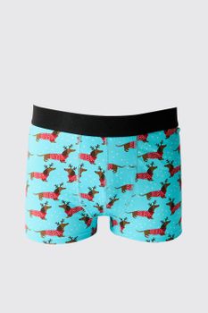 Daschaund Christmas Boxers, Azul