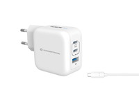 cargador de pared conceptronic usb-c x2 usb-ax1 quickcharge 30 pps 67w incluye cable color blanco