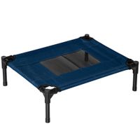 pawhut cama elevada portatil para mascotas perros gatos malla transpirable tela oxford marco de acero 61x46x18 cm azul   aosom espana