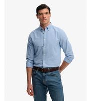 superdry para hombre m4011100a camisa preppy oxford azul s casual algodon manga larga