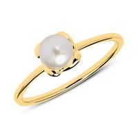 anillo de oro de 14 quilates con perla de agua dulce