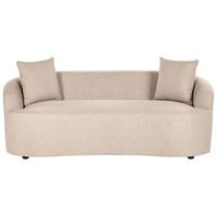 sofa de dos plazas de tela con forma de alubia tapiceria de tela beige amal