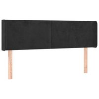 cabecero cama mueble de dormitorio con led de terciopelo 147 x 16 x 7888 cm negro m020008994