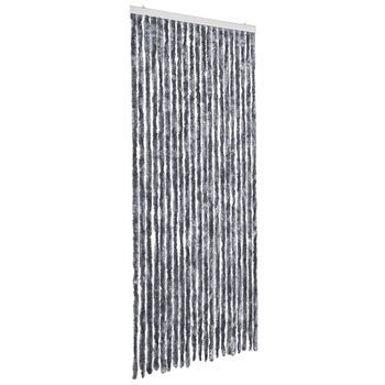 Cortina Mosquitera De Chenilla Plateada 90x220 Cm Vidaxl