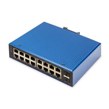 Conmutador Industrial Digitus 16 Puertos Gigabit PoE + 2 SFP Gestionado L2