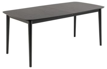 Mesa de comedor extensible de madera negra