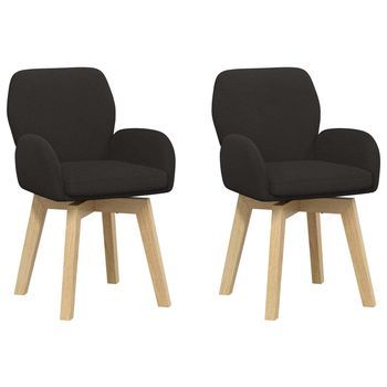 Sillas De Comedor Giratorias 2 Uds. Bouclé Negro Vidaxl