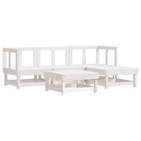 juego de sofas de jardin 5 piezas madera maciza de pino blanco vidaxl
