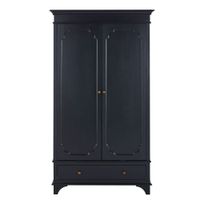 armario de pino macizo y mdf negro carbon 104 cm