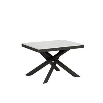 Mesa Extensible 90x120/380 Cm Volantis Evolution Fresno Blanco Estructura Antracita