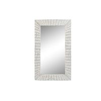 espejo mimbre cristal 87x4x147 trenzado blanco