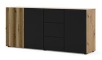 comoda efecto madera crema y negro