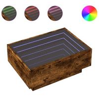 mesa de centro y led madera ingenieria roble ahumado 70x50x30cm vidaxl