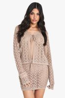 minifalda de croche beige
