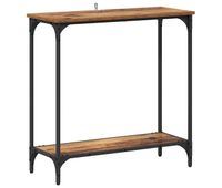 mesa consola con estante madera vieja 75 x 305 x 75 cm