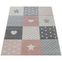 alfombra infantil kosmos rosa 133 cm cuadrado