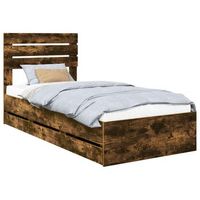cama individual  cama para adulto  estructura de cama roble ahumado 75 x 190 cm madera ingenieril