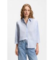 boss para mujer 50553519 camisa belenta azul 42 casual algodon manga 34
