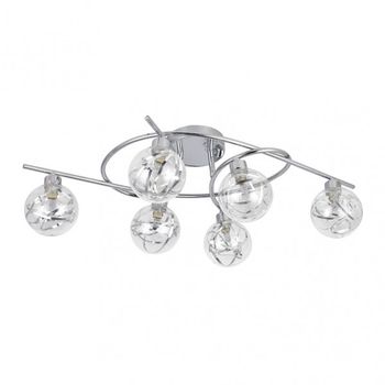 AKUNADECOR Plafon De 6 Luces Modelo Varanasi Cromo