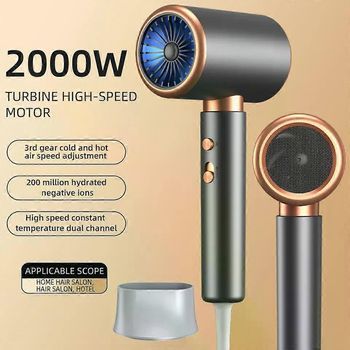 Secador De Pelo Iónico Con Motor De Alta Velocidad De 2000 W, Con Iones Negativos, Profesional, Envío Gratuito.