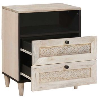 Mesita De Noche 50x33x62 Cm Madera - Blanco