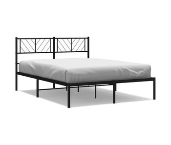 Estructura de cama con cabecero metal negro 140x200 cm con cabecero