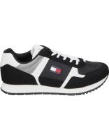 zapatillas para hombre tommy hilfiger logo mixed texture trainers em0em01590bds negro 41