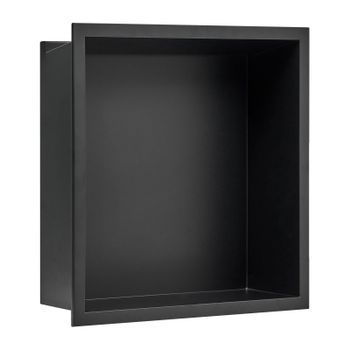 Nicho De Ducha Led Moderno De Acero Inoxidable Con Acabado Cepillado 33 X 33 Negro Itaipu