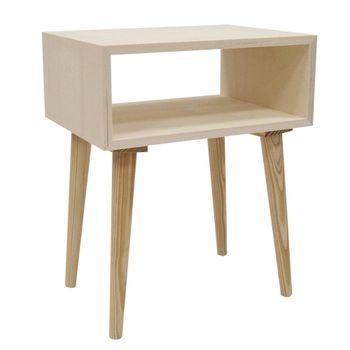 Mesa auxiliar de pino marrón 40x30x50cm