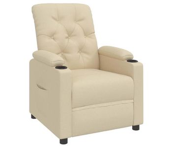 Vidaxl sillón reclinable de tela crema