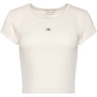calvin klein jeans camiseta woven label 2x2 baby para mujer