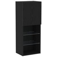conjunto de mueble de tv con led roble negro 405 x 30 x 102 cm vidaxl