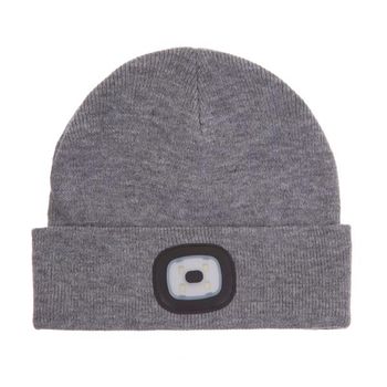 Beanie Hat With Led Light Grey