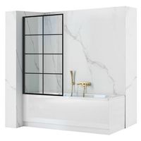 mampara de banera fija rea lagos-1 black 80