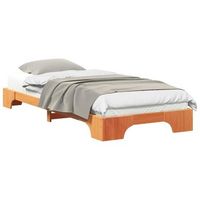 cama individual  cama para adulto  estructura de cama marron 80 x 210 cm madera de pino macizo