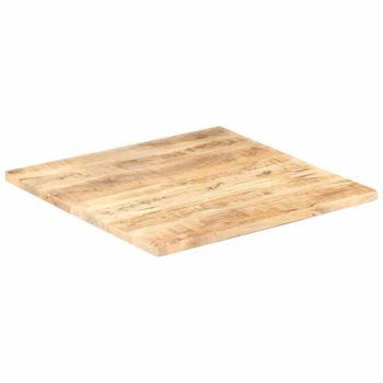 Superficie De Mesa | Tablero Escritorio Madera Maciza De Mango 25-27 Mm 80x80 Cm