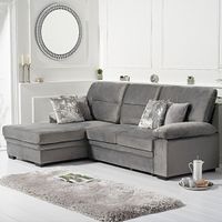 josephine grey velvet left hand facing corner sofa bed