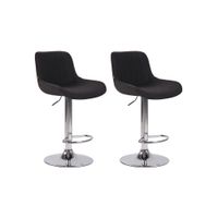 set de 2 taburetes de bar regulable en tela negro