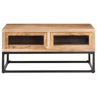mesa de cafe - mesa de centro de madera maciza de acacia 90x60x40 cm