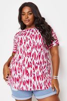 yours blusa rosa estampada manga sisa mujer curvy y tallas grandes yours