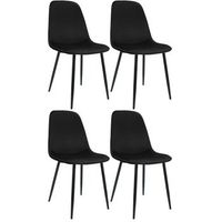 set de 4 sillas de comedor maryam terciopelo negro 54x45x88 cm clp