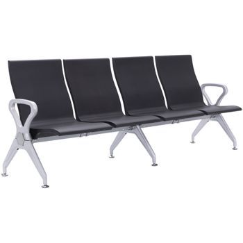 Banco De Espera Ermin Plástico Negro 59x228x89 Cm Clp