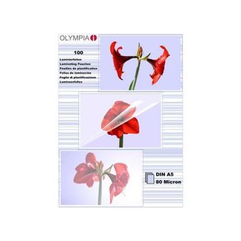 Plastificadores Olympia A5 80 micras Transparentes 100 piezas