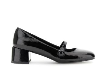 escote con botón de charol black