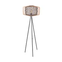 lampara de pie bamboo lumit 60w tripode bambu negronatural o49x145 cm